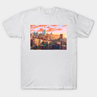 Anime Tel Aviv A Dynamic Anime Inspired Cityscape T-Shirt